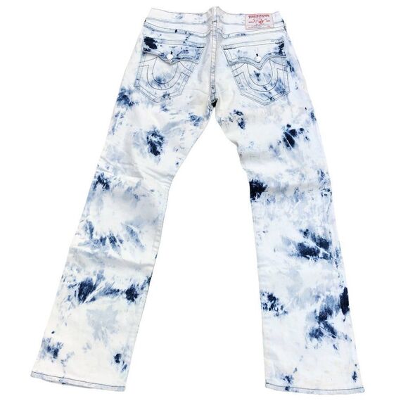True Religion Jeans Size 36 STRAIGHT Blue/White - Picture 2 of 10
